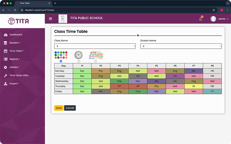 Timetable mangement